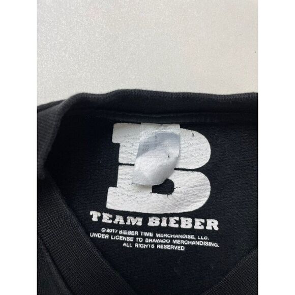 H&M Justin Bieber Team Stadium Tour Crewneck Sweatshirt Women Small Black Music - Picture 6 of 8